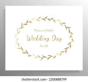 Vintage wedding invitation design. Vector template for card, poster.