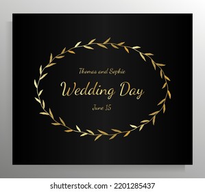 Vintage wedding invitation design. Vector template for card, poster.