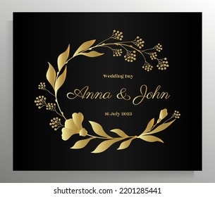 Diseño de invitación de boda vintage. Plantilla vectorial para tarjeta, afiche.