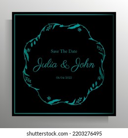 Vintage wedding invitation design. Vector template for card, poster.