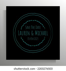 Diseño de invitación de boda vintage. Plantilla vectorial para tarjeta, afiche.