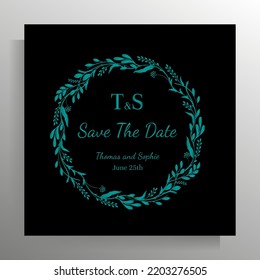 Vintage wedding invitation design. Vector template for card, poster.