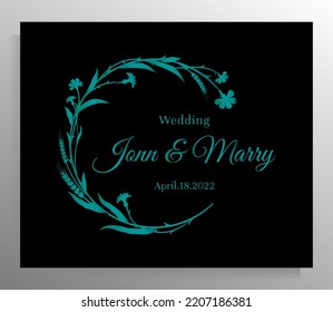 Vintage wedding invitation design. Vector template for card, poster.