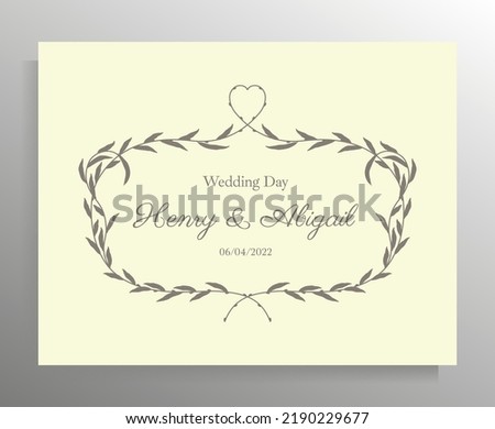 Vintage wedding invitation design. Vector template for card, poster.