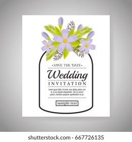 vintage wedding invitation with floral elements