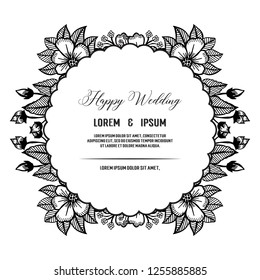 Vintage wedding invitation floral hand draw vector