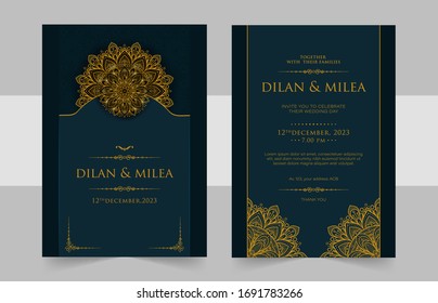 Vintage Wedding Invitation With Mandala