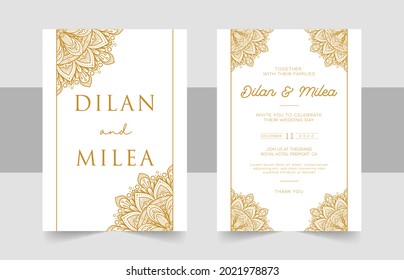Vintage wedding invitation with mandala