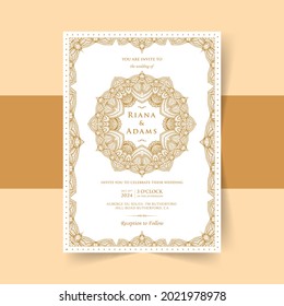 Vintage wedding invitation with mandala