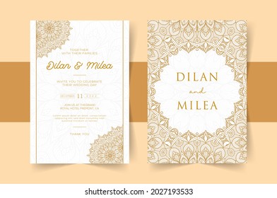 Vintage Wedding Invitation With Mandala