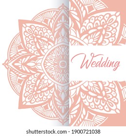 Vintage wedding invitation with mandala Vector illustration