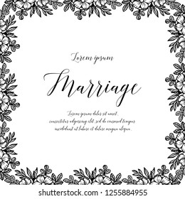 Vintage wedding invitation with marriage text floral concept