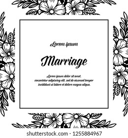 Vintage wedding invitation with marriage text floral concept