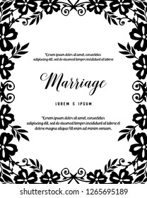 Vintage wedding invitation marriage text floral vector art