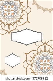 the vintage wedding invitation in ottoman style, the arabic patterns