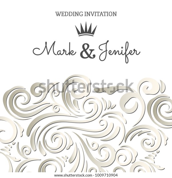 Vintage Wedding Invitation template.\
Classic design. Wedding Invitation design with vignette background.\
Decorative elements, frame for wedding.\
Vector.
