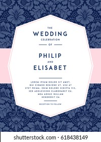 Vintage Wedding Invitation template. Vector illustration