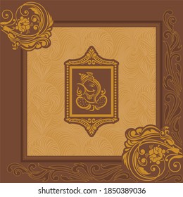 Vintage wedding invitation templates with Ganesh. Vector traditional decorative backgrounds.