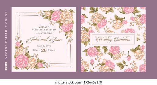 Vintage wedding invitation - Vector