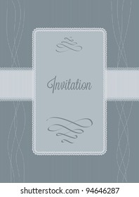 Vintage wedding invitation, vector
