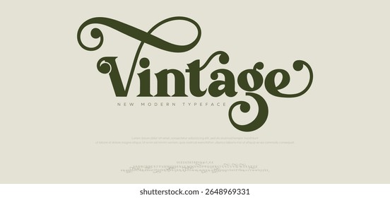 Vintage wedding logo alphabet fonts. Typography elegant urban sans serif digital fashion future creative logos fonts. vector illustration

