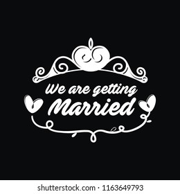 vintage wedding ornament vector in black background