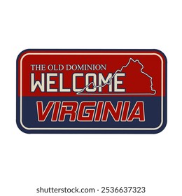 Vintage Welcome to Virginia Sticker - The Old Dominion Design