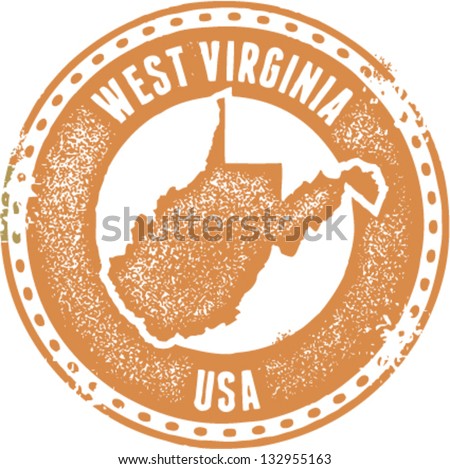 Vintage West Virginia USA State Stamp
