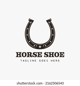 Vintage western country Horse shoe logo vector on white background