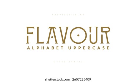 Vintage Western Inspired Gold Typeface. A Classic Yet Minimalist Alphabet for Fashion, Elegant Designs. A to Z Vector Typography.