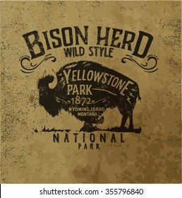 vintage western label design with grunge background effect