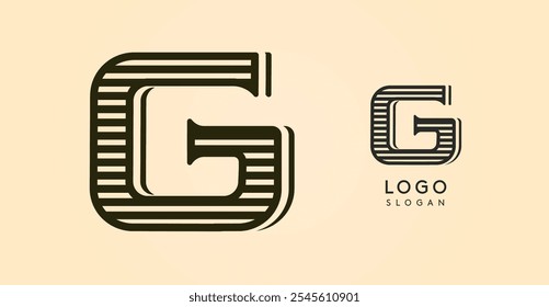 Vintage western letter G, country stylish old lettermark for retro bar logo, BBQ cafe, tattoo salon, saloon plaque, alcohol label. Vector illustration