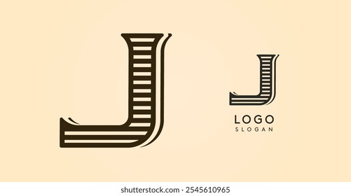 Letra ocidental vintage J, país elegante antiga lettermark para o logotipo de barra retro, café churrasco, salão de tatuagem, placa de salão, rótulo de álcool. Ilustração vetorial