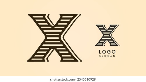 Vintage carta ocidental X, país elegante antiga lettermark para o logotipo de barra retro, café churrasco, salão de tatuagem, placa de salão, rótulo de álcool. Ilustração vetorial