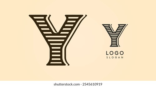 Vintage western letter Y, country stylish old lettermark for retro bar logo, BBQ cafe, tattoo salon, saloon plaque, alcohol label. Vector illustration