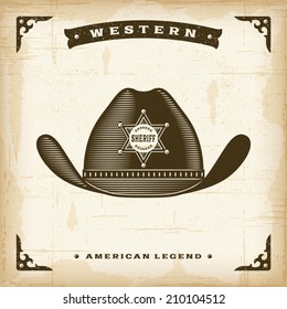 Vintage Western Sheriff Hat. Editable EPS10 vector illustration.