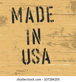 Vintage western styled sign "Made in USA". Vector, EPS8