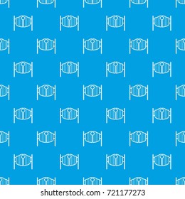Vintage western swinging saloon doors pattern repeat seamless in blue color for any design. Vector geometric illustration