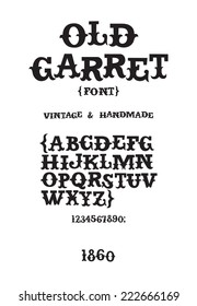 Vintage western victorian handmade font