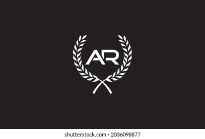 Vintage wheat logo design with AR letter