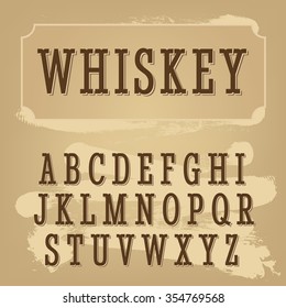 Vintage whiskey label font.