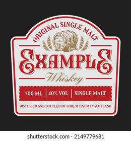 A Vintage Whiskey Label Template, this design can be used as a label for whiskey