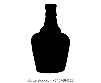 Vintage whisky bottle silhouette vector art