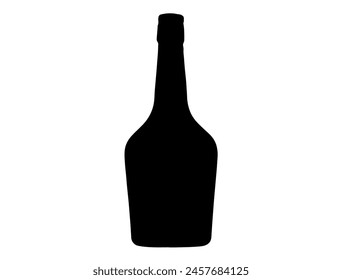 Vintage whisky bottle silhouette vector art