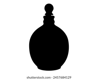 Vintage whisky bottle silhouette vector art
