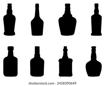 Vintage whisky bottle silhouette vector art