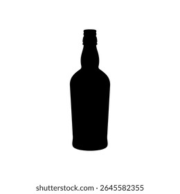 Vintage garrafa de uísque silhueta vetor ilustração plana sobre fundo branco.