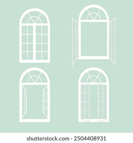 Vintage White  Arched Window Wedding Ornament Decoration