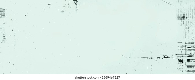 Vintage white background with distressed texture. The white background features subtle black marks and a worn, grunge style. Grunge texture background vector. Teal background.