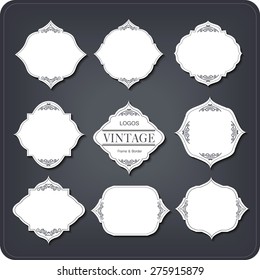 vintage white border frame set